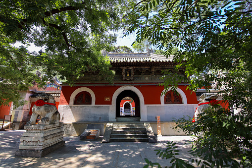 The major hall of the temple (in the picture)is the Great East Hall, built in 857 AD, during the Tang dynasty (618–907). According to architectural records, it is the third earliest preserved timber structure in China. Today the temple is part of a UNESCO World Heritage site and is undergoing restoration.