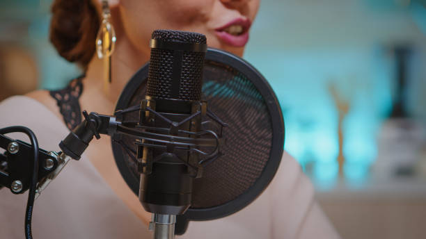 istock Recording voice in home studio 1911402760