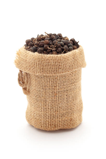 istock Dry organic Sheetal Chini (Piper cubeba) seeds, in a jute bag. 1911417093