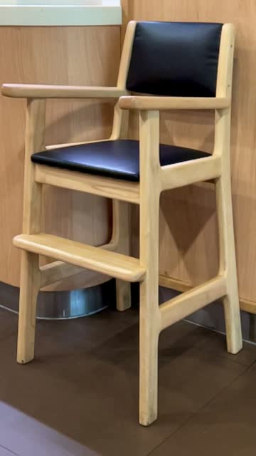 High Wooden stool for child in cafe