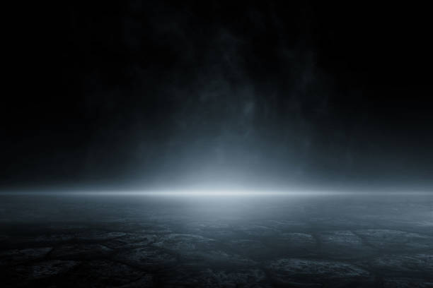 istock 3D Rendering abstract asphalt light in dark street and smoke on black background 1911497185