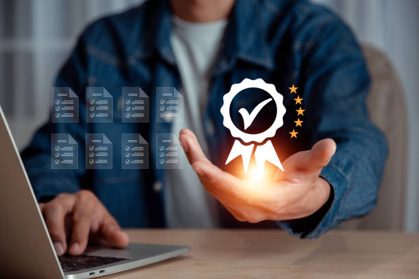 istock Service Quality assurance, Guarantee, Standards, ISO , Standards quality assurance control standardisation and certification concept. 1911505592