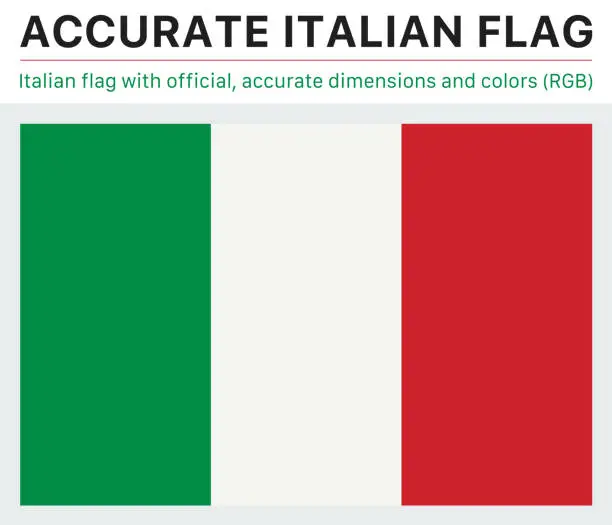 Vector illustration of Italian Flag (Official RGB Colors, Official Specifications)