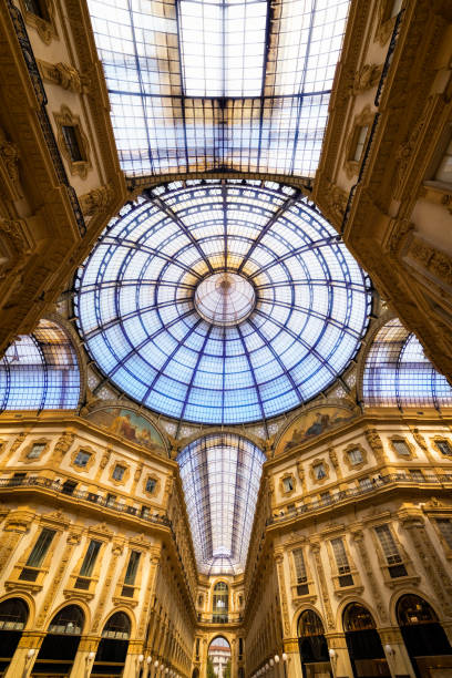 inside the galleria vittorio emanuele ii in milan, italy - milan italy contemporary architecture shopping photos et images de collection