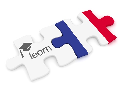 Learn French foreign language translate e-learning puzzle