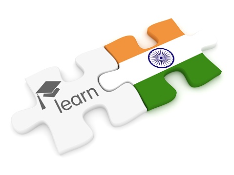 Learn Hindi foreign language translate e-learning puzzle