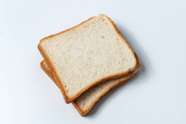 istock Bread toast on a white background. Flour pastries 1911575763