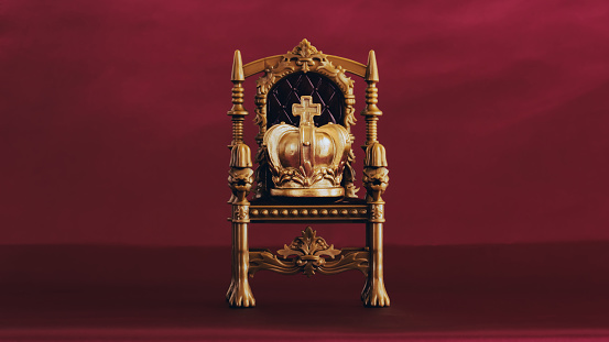 power, authority, crown, throne, red background