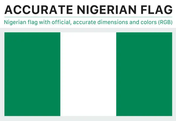 Vector illustration of Nigerian Flag (Official RGB Colors, Official Specifications)