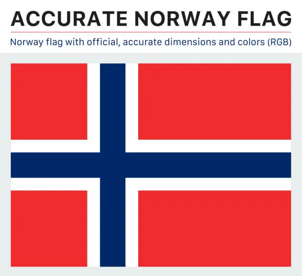 Vector illustration of Norwegian Flag (Official RGB Colors, Official Specifications)