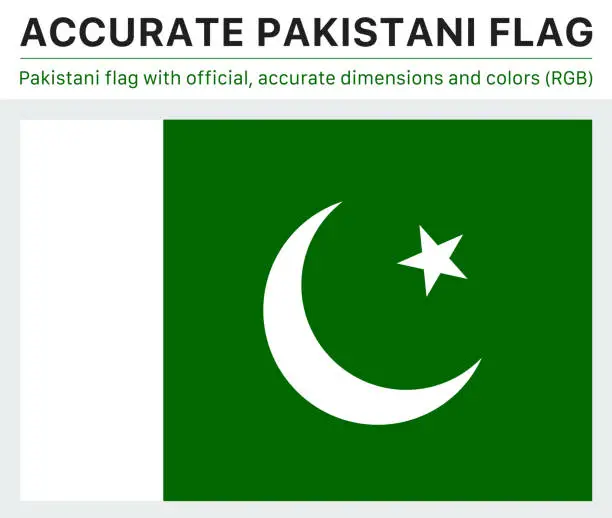 Vector illustration of Pakistani Flag (Official RGB Colors, Official Specifications)