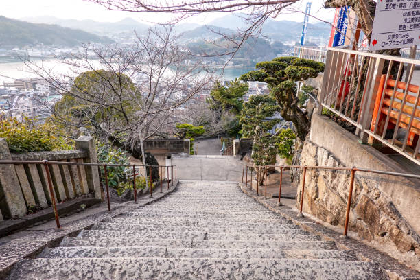 View from the bell tower of Senkoji Temple (Onomichi City, Hiroshima Prefecture) View from the bell tower of Senkoji Temple in Onomichi City, Hiroshima Prefecture on a sunny morning in March 2023 ちやほや stock pictures, royalty-free photos & images