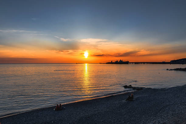 istock An impressive colorful sunset sky over the Black Sea. 1911647092