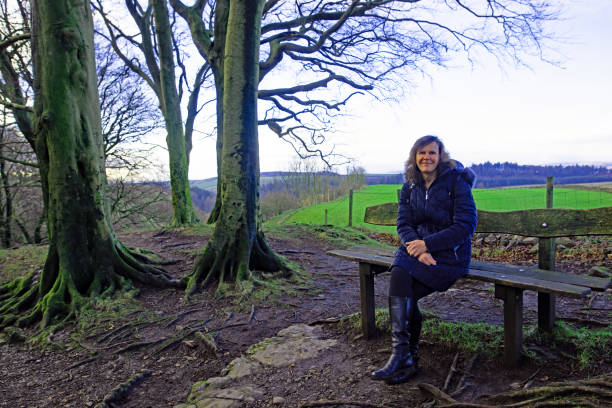 Smiles on a winter walk in Scaleber Foss, North Yorkshire.