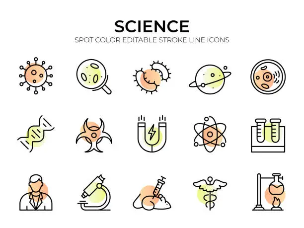Vector illustration of Science Line Icon Set