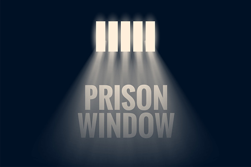 prison jail window design with light effect vector