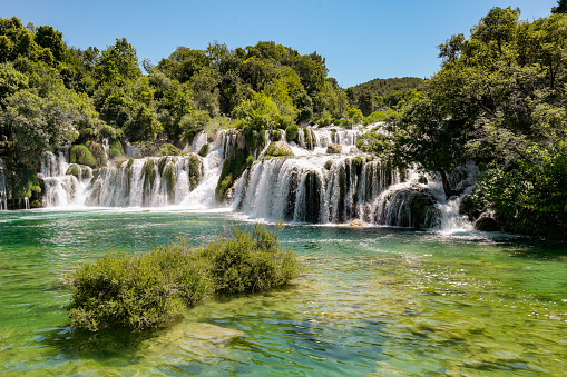 Waterfalls in Krka National Park, Croatia.
