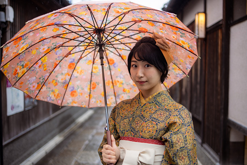 Portrait of young woman in Kimono / Hakama in Kyoto