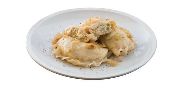 Païdakia, Polish food, placed in a plate on a white background