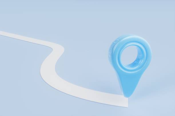 istock GPS point on the map on a blue background. 3d render. illustration 1911779148