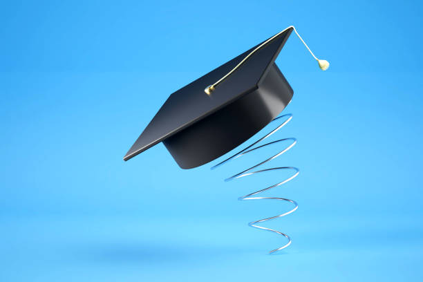 Graduates throwing graduation cap in the air