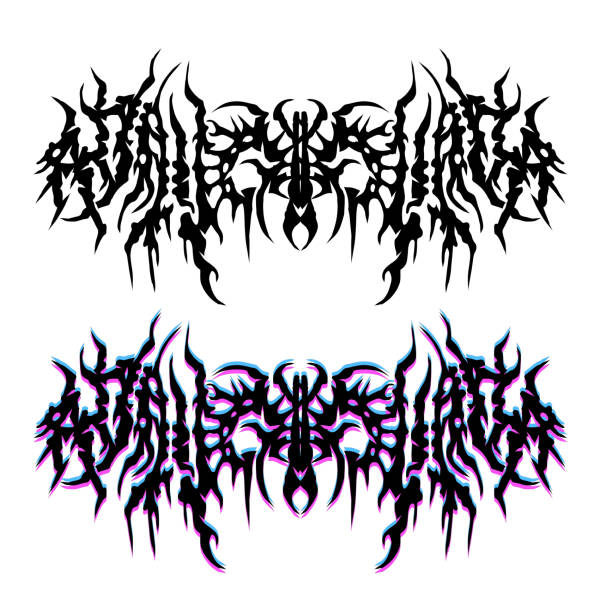istock Neo Tribal Tattoo. Gothic y2k brutal sticker 1911855106