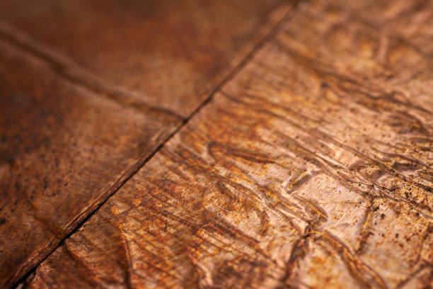 istock Extreme closeup of crumpled brass foil texture 1911876482