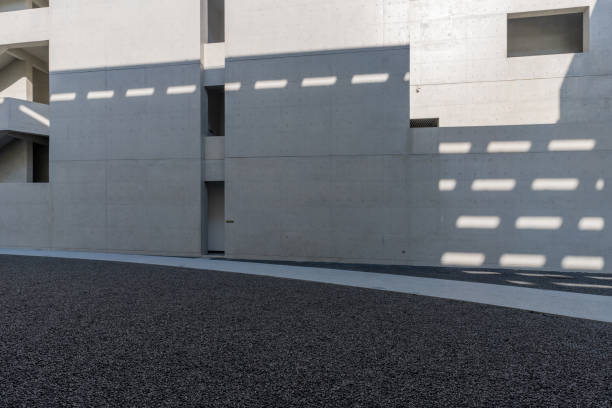 Modern architecture with undecorated walls