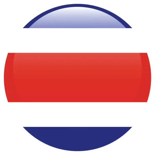 Vector illustration of Costa Rica flag. Flag icon. Standard color. Circle icon flag. 3d illustration. Computer illustration. Digital illustration. Vector illustration.