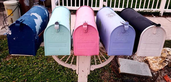 Colorful mailboxes in Florida