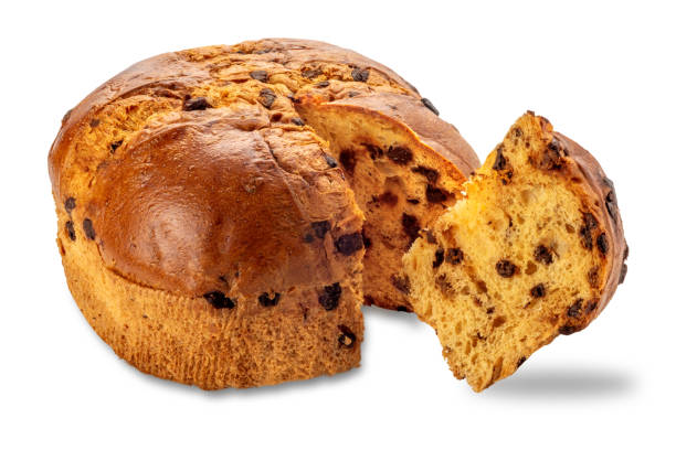 istock Panettone Christmas cake with slice 1911933912