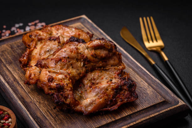 istock Delicious fresh crispy chicken grilled with salt, spices and herbs 1911946741