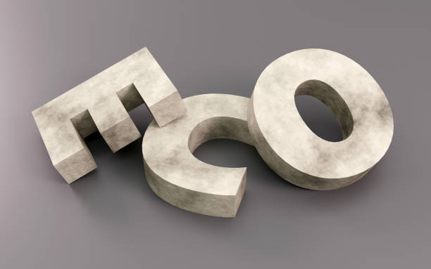 istock 3d alphabet letters shape made of concrete on grey background, 3d render, sign ECO 1911982144