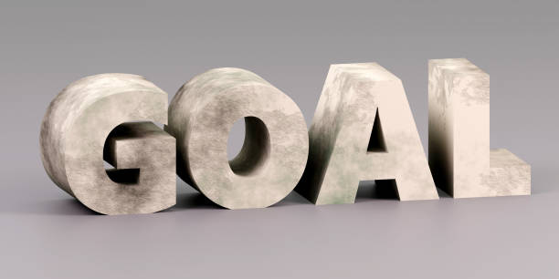 istock Goal minimal style concrete letters. 3d rendering 1911983214