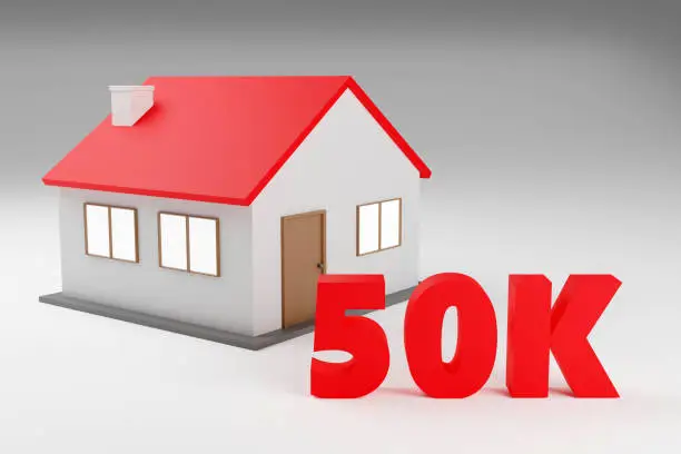 Photo of Luxury wireframe house sign 50k online internet media blog followers 3D render illustration