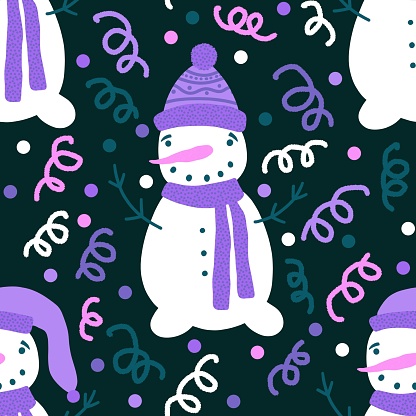Winter pattern for kids and fabrics and textiles and Christmas wrapping paper