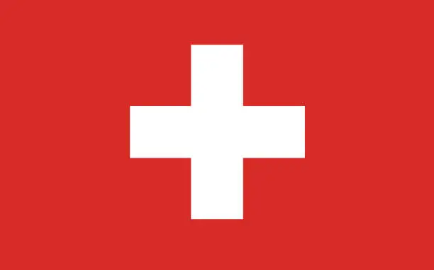 Vector illustration of Switzerland national official flag symbol, banner vector illustration.
