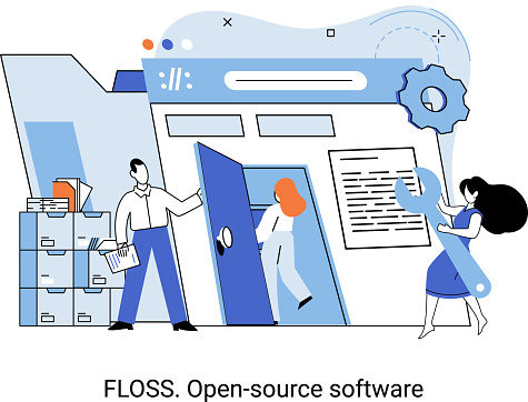 FLOSS. Open source software. Free product anyone can freely redistribute, modify and completely remake, can be improved, modernized thanks to inventions of users. Tiny programming language persons
