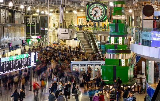 Interior of Antwerp central train station in Antwerp, Belgium