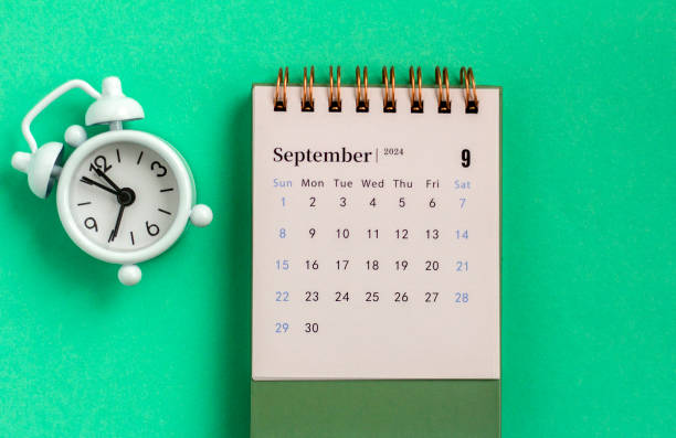 istock Hello September. Desk calendar for planning for September 2024. 1912112463