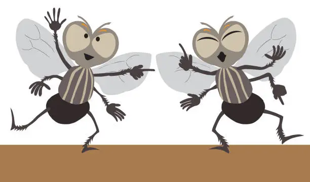 Vector illustration of Dancing Flies