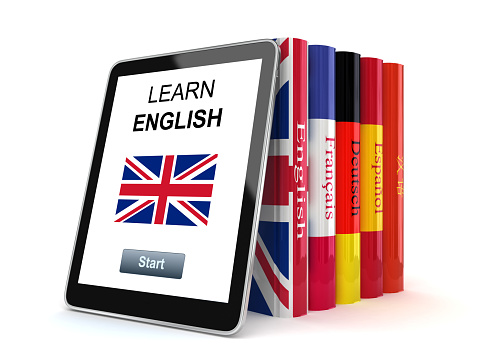Learn English language tablet computer book study