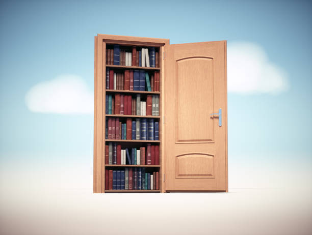 istock Open door of a library. Education and learning. 1912197302