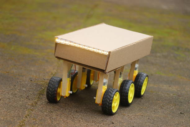 istock Working prototype of a robot car or a wifi car that can be controlled wirelessly by a mobile device 1912224522