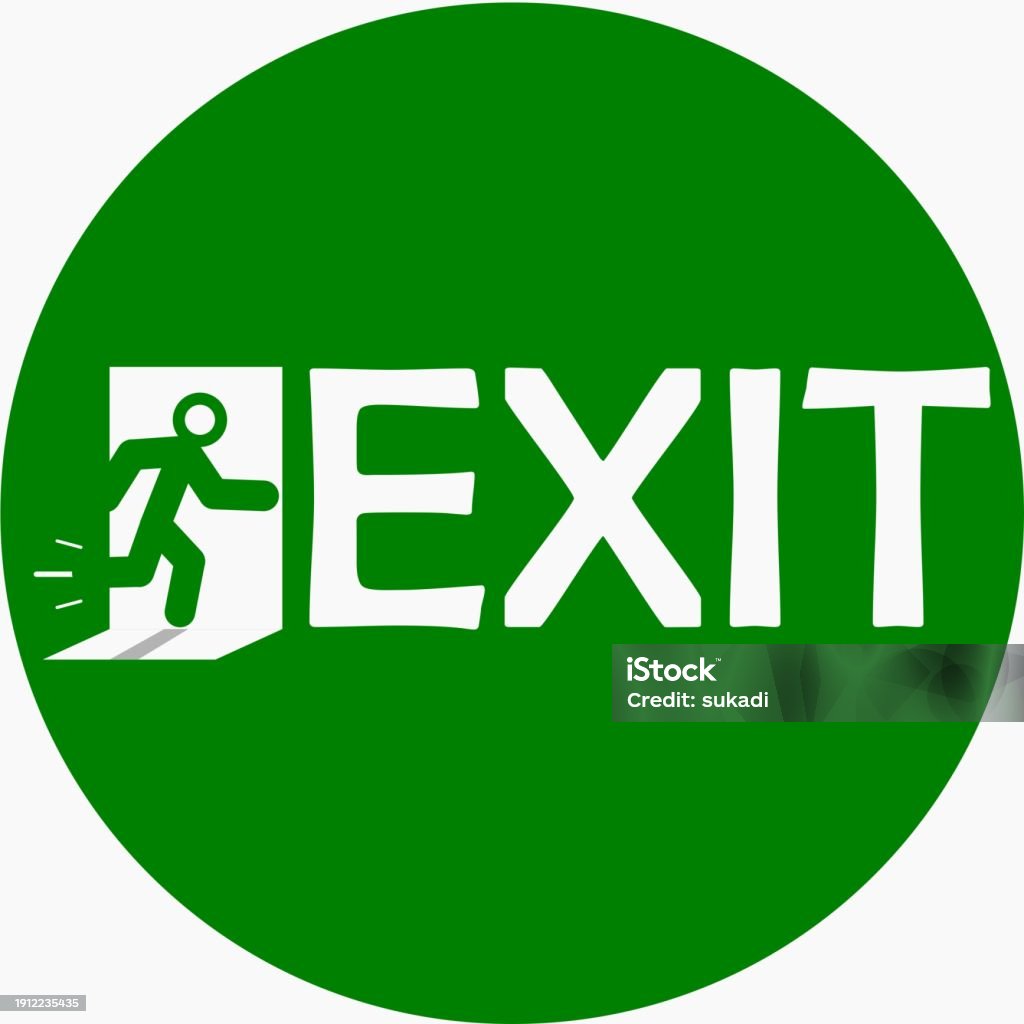 Exit Signs Learning Symbols Exit For Safety Signs Stock Illustration - Download Image Now ...