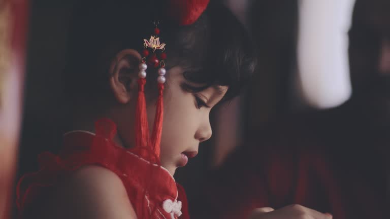 Daughter in a cheongsam