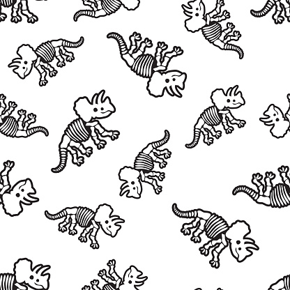 Seamless pattern with dinosaur bones. Pattern for children's clothes