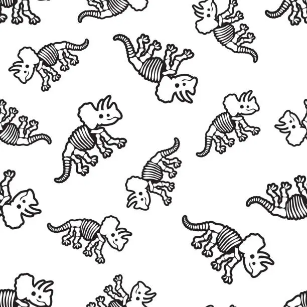 Vector illustration of Seamless pattern with dinosaur bones. Pattern for children's clothes