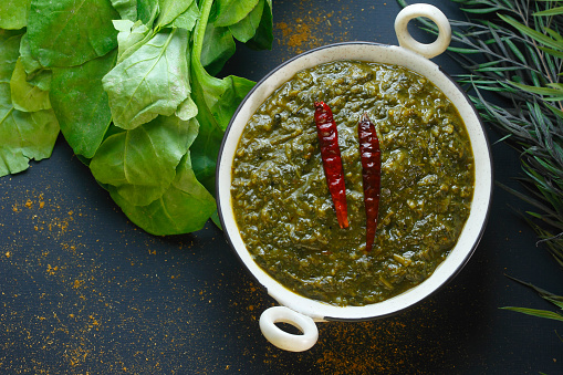 Palak saag is a popular and nutritious Indian dish made with spinach (palak) and other leafy greens. It's a flavorful and healthy option that can be enjoyed with various Indian bread like roti or naan, or with rice.