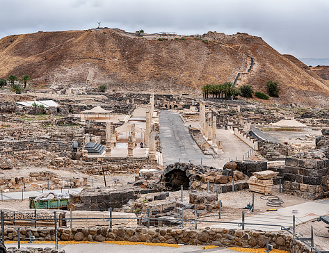 The ancient city of Scythopolis was an important trading city for the Greek and Roman civilizations. The ancient ruins are near the city of Beit She'an in Israel.